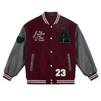 Blouson de baseball personnalisé pour homme avec logo, uniforme scolaire, blouson universitaire, broderie chenille, col montant, style décontracté urbain, bomber