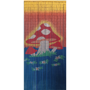 Dreamy Vertical Blinds Bamboo Wood Bohemian Style Mushroom Pattern Light Filtering <b>Ceiling</b> Installation Children's Room <b>Decor</b> - Product Image 1