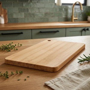 Tabla de Cortar y Plato para Servir de Madera, Duradera, Rectangular, Apta para Lavavajillas, de Bambú - Product Image 6