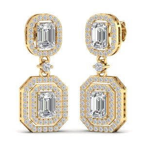 REYES High Quality Emerald Cut 5.3Ct Moissanite Drop Earrings Wholesale Price 925 Sterling Silver Wedding Gift Party Jewelry - Product Image 6