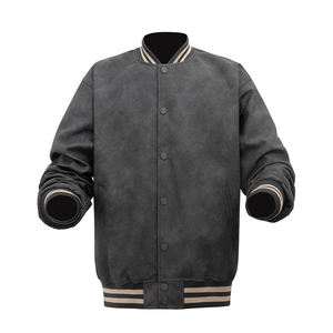 Chaqueta Varsity Champion's Choice, Chaqueta de Cuero con Parches Coloridos de Manga Larga, Chaqueta Varsity con Letras de Chenilla para Hombre - Product Image 6