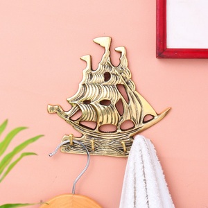 Wholesale Golden Brass Eagle <b>Wall</b> <b>Hook</b> Ship Pattern Rust Resistant Brass Clothing Hanger <b>Wall</b> Mounted <b>Hooks</b> - Product Image 3
