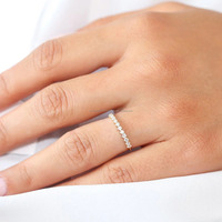 Bague de fiançailles, de mariage et d'anniversaire minimaliste pour femme, sertie d'un diamant de laboratoire rond de 0,25 ct, en or massif 14 carats, bande de 2 mm