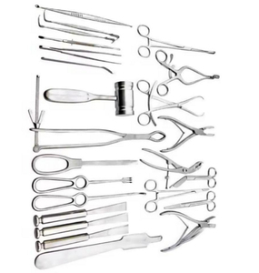 Ensemble d'instruments chirurgicaux de base 25 pièces en acier inoxydable, manuel, réutilisable, certifié CE Classe I pour la chirurgie générale - Product Image 1