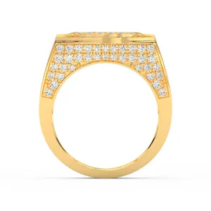 แหวนหมั้นวินเทจประดับเพชรโมอิสซาไนต์ทรงกลม 5 กะรัต ยี่ห้อ TISHYA DIAMOND ชุบทอง 14K เงินสเตอร์ลิง สำหรับผู้หญิง - Product Image 6