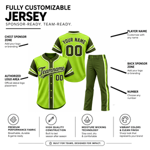 Conjunto de Uniforme de Béisbol de Alta Calidad para Adultos, Manga Corta, Impresión Sublimada, Absorbe la Humedad, 100% Poliéster, Nombre y Número del Equipo - Product Image 1