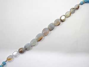 Perles ovales en calcédoine naturelle blanche à changement de couleur, perles de pierres précieuses en vrac pour la fabrication de bijoux, vente en gros - Product Image 3