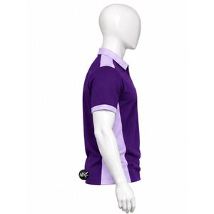 Men's <b>Purple</b> And Lavender Color Blocked Short Sleeve Zipper <b>Polo</b> <b>Shirt</b> Knitted Quick Dry Casual Style Premium and High Quality - Product Image 4