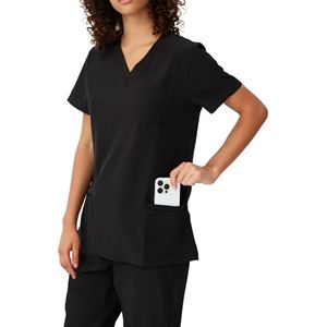 Ensemble de blouses médicales unisexes, uniforme d'infirmière d'hôpital, haut à col en V, pantalon de jogging, tricoté en poly-rayonne élasthanne, extensible dans les 4 sens, sans couture - Product Image 5