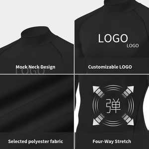 Camiseta de Compresión Deportiva Personalizada con Logotipo para Hombre, Camiseta de Manga Larga de Secado Rápido con Protección UV, Camiseta Deportiva Ajustada para Surf, Natación y Gimnasio - Product Image 3