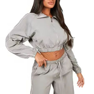 Conjuntos Deportivos de Chaqueta Cortavientos para Mujer al por Mayor, Conjuntos de Jogging con Logotipo Personalizado OEM, Trajes Cortavientos para Mujer - Product Image 6