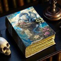 Carnet en cuir Dragon fait main, livre des ombres avec serrure à clé, carnet de lecture classique gothique, fantastique et occulte