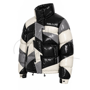 Veste d'hiver matelassée confortable pour homme, très vendue, couleur unie personnalisable. - Product Image 3