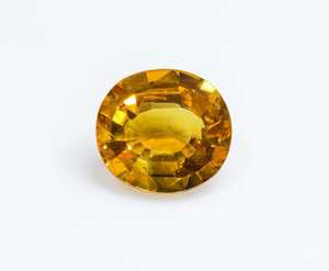 พลอยแซฟไฟร์สีเหลืองธรรมชาติ รูปทรงวงรี สำหรับทำแหวน - Product Image 1