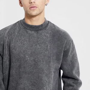 Sudaderas y Hoodies para Hombre de Algodón French Terry con Lavado Ácido, Cuello Redondo, Estilo Desgastado, Alta Calidad, Transpirables, Ecológicas, para Invierno - Product Image 4