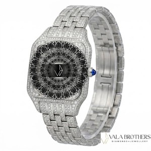 Reloj Cartier Tankk de Dibujos Animados con Diamantes de Cristal, Acero Inoxidable, Resistente al Agua, para Mujer, Caja Cuadrada de Oro Blanco de 30 mm, Cuarzo Analógico - Product Image 1