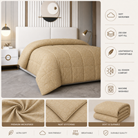 Ensemble de couette en microfibre de qualité hôtelière avec oreiller assorti, doux, confortable et léger |   Literie toutes saisons pour usage domestique et commercial
