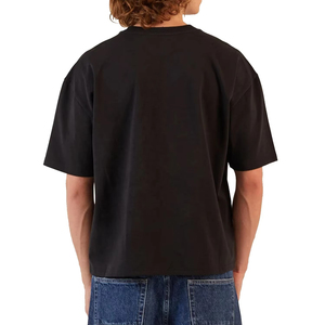 เสื้อยืดทรงบ็อกซี่สีดำขนาดใหญ่พิเศษ ผ้าคอตตอน/ใยไผ่ หนัก 350gsm สำหรับผู้ชาย ออกแบบเองได้ สไตล์ไฮสตรีท - Product Image 3