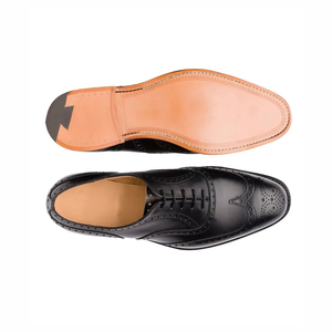 Chaussures habillées Oxford en cuir véritable noir à bout rond, à enfiler, pour homme, couleur unie, pour le bureau, hiver léger - Product Image 5
