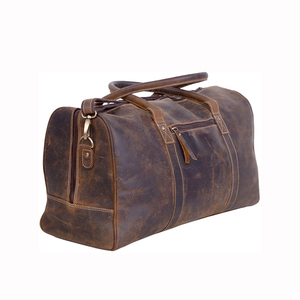 Genuine Leather Duffel <b>Bag</b> for <b>Men</b> with Adjustable Strap and Multiple Pockets Casual <b>Gym</b> Travel <b>Bag</b> 40-55L Capacity - Product Image 2