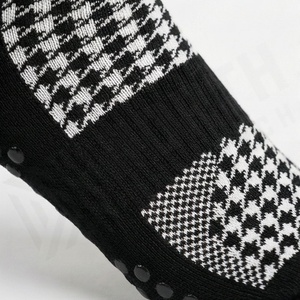 Crew Socks Houndstooth Pattern Black White Breathable Knitted Regular Style Adult Casual Wear - Product Image 5