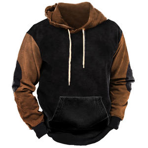 Sweat-shirt à capuche pour homme, coupe classique, en molleton de coton, décontracté, pull d'automne avec poche, design uni - Product Image 2