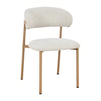 Silla de Comedor Moderna con Patas Metálicas y Respaldo Tapizado en Microfibra para Apartamento