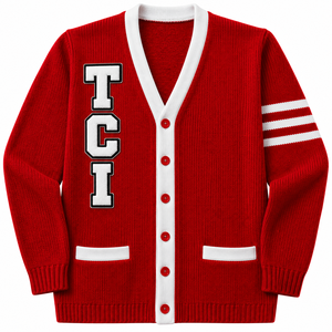 Delta |   Sigma |   Theta |   Pulls à col en V pour les logos des sororités/fraternités/écoles/collèges/universités, cardigans tricotés unisexes - Product Image 1