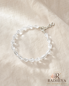Handmade Quartz Stone <b>Beaded</b> <b>Bracelet</b> with Silver Lobster Clasp, Elegant Fashion Jewelry for Women Gift & Everyday Wear - Product Image 6