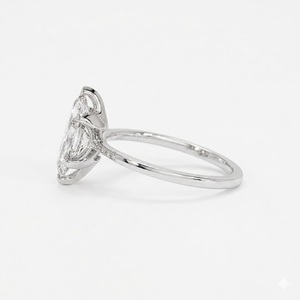Prêt à être expédié - Bague de fiançailles solitaire en or blanc 10 carats avec diamant de laboratoire certifié IGI, taille marquise, 2,03 carats, E VS1, bijoux fins - Product Image 5