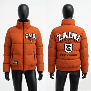 Men Puffer <b>Jacket</b> Premium 500g Worsted Fabric Burnt Orange <b>Waterproof</b> Windproof Hooded <b>Winter</b> Camouflage Pattern OEM ODM - Product Image 1