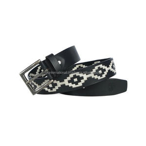 Ceinture de polo en cuir véritable personnalisée, brodée, classique, équestre, étoile, équitation, vente en gros - Product Image 3