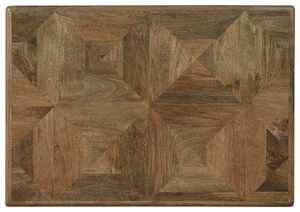 Table basse de salon moderne en bois de manguier massif avec plateau à motif géométrique pliable et durable, style contemporain - Product Image 6