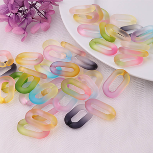 31*19mm Acrylic U-shaped Chain <b>Rubber</b> <b>Paint</b> Plastic Transparent Color Buckle Diy Hardware Bags Glasses Chain Accessories - Product Image 1