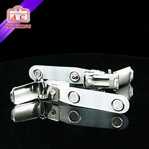 Metal Suspender Badge <b>Clip</b> with Spring <b>Clip</b> and Metal Popper Customized Logo Badge Holder - Product Image 5