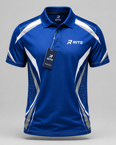 Chemise décontractée RITS pour homme, blanche, turquoise et noire, à manches courtes, avec poche, en tissu tricoté écologique polyester/coton à séchage rapide - Product Image 5