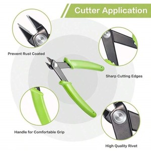 4.8 Inch Micro Flush <b>Cutters</b> Stainless Steel Wire Cutting Pliers Ribbed Non Slip Handle Jewelry Tool ZetomedPro - Product Image 4