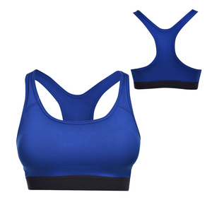 Women Seamless Sports <b>Bra</b> Racerback Scoop Neck Medium Support Breathable Yoga Activewear Solid <b>Blue</b> - Product Image 2