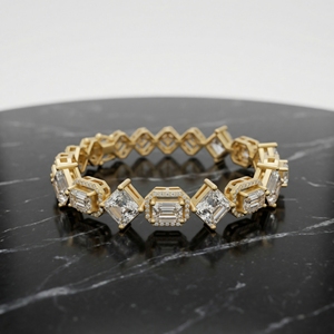Brazalete de Tenis con Diamantes Talla Asscher en Oro, Plata de Ley, Joyería Clásica, Elegante y de Lujo para Mujer, Regalo, Fiesta, Brillo Atemporal - Product Image 6
