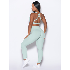 women yoga <b>set</b> high waist leggings sports bra breathable stretch fitness workout gym wear activewear <b>set</b> - Product Image 4