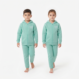 Conjunto Deportivo de Alta Calidad Personalizado para Niños y Niñas, Sudadera con Capucha y Cierre Completo de Algodón Grueso, Pantalones Deportivos - Product Image 5