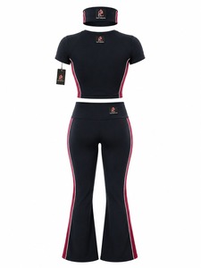 Women 3 piece sports set with top leggings and <b>headband</b> made for breathable comfort easy movement <b>yoga</b> gym and jogging - Product Image 4