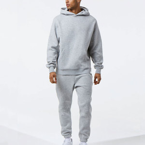 Survêtement d'hiver personnalisé en polyester/coton épais et écologique avec capuche pour homme, ensemble de jogging respirant deux pièces uni - Product Image 5