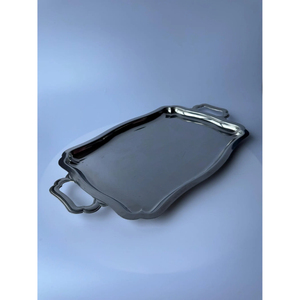Plateau rectangulaire décoratif en métal de luxe pour fruits secs, bonbons, idéal pour les mariages, les festivals, les cadeaux et la maison - Product Image 1