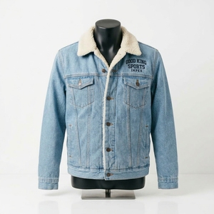 Custom OEM <b>Men's</b> Sherpa Denim <b>Jacket</b> Wholesale Heavyweight Streetwear Denim <b>Jacket</b> for <b>Men</b> - Product Image 1