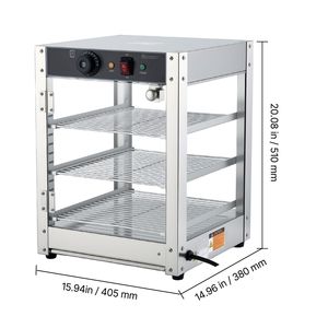 Scaldavivande Commerciale a 3 Livelli con Struttura in Acciaio Inossidabile, Luce LED da 800W, Ripiani Regolabili, Attrezzatura per Mantenere il Calore e la Presentazione degli Alimenti - Product Image 5