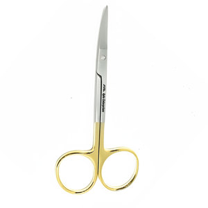 German Stainless Steel 4.5 Inch (11.43cm) Iris Surgical Scissors Straight and Curved with Gold Titanium Handle TC <b>Tungsten</b> - Product Image 4
