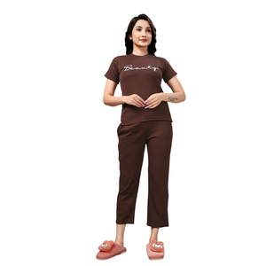 Pyjamas d'hiver pour femmes, ensemble chaud et épais en coton, vêtements de nuit, fabricant de marques privées - Product Image 4
