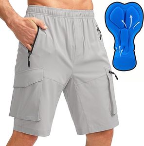 Men's Quick Dry <b>Cycling</b> <b>Shorts</b> With 3D <b>Padded</b> Seat Multi-Pocket Design Gray Summer Wear mtb bike <b>shorts</b> - Product Image 4