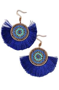 Boucles d'oreilles créoles grandes en cuivre style bohème avec perles de rocaille pour femme – Meilleur prix depuis l'Inde - Product Image 3